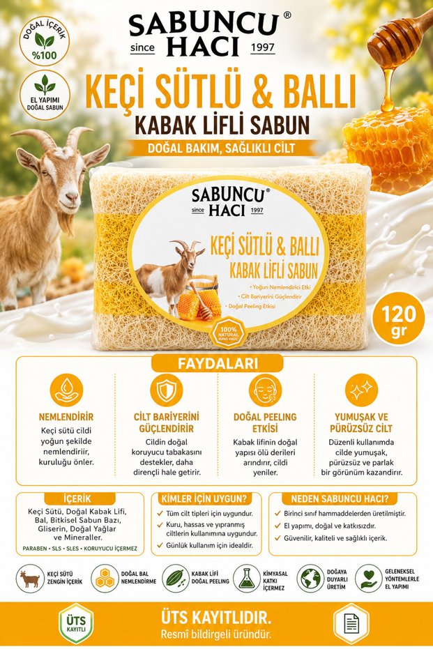 Natural Pumpkin Fiber Goat Milk & Honey Soap 120-130 Gr Handmade Soap with Natural Pumpkin Fiber, Goat Milk, and Honey.