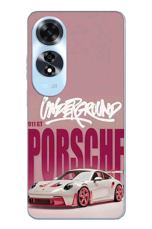 Oppo A60 Compatible Retro Car Pattern Transparent Phone Case