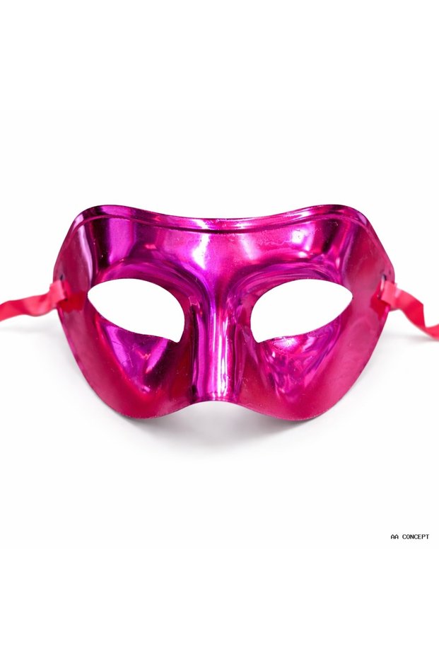 Concepta Metallic Shiny Party Mask Pink Color (171441) 16X7 cm