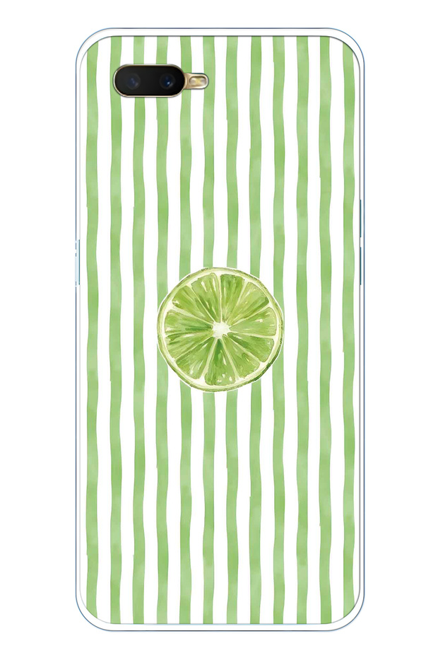 Oppo A5S / Ax7 / A12 Compatible Lime Slice Patterned Transparent Phone Case