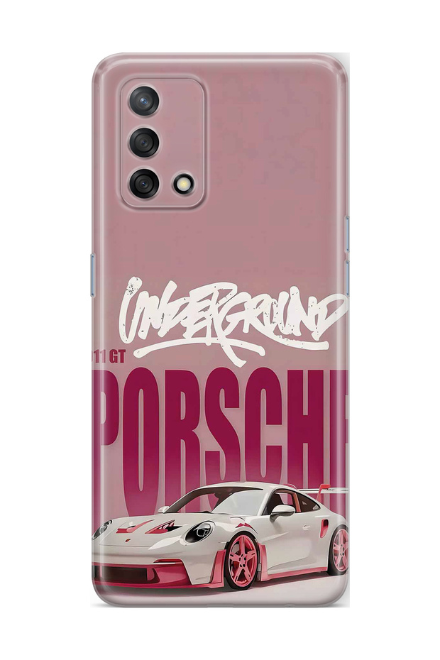 Oppo A74 Compatible Retro Car Pattern Transparent Phone Case