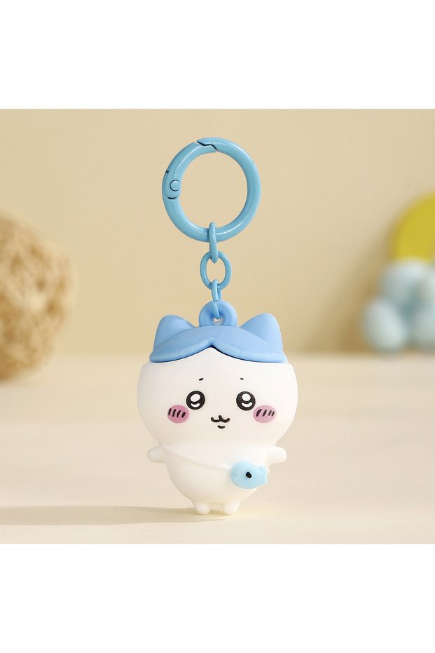 Bandai hachiwera Kawaiijiyi PVC 3D Figure Keychain Cute Usagi Hachiware Ushachi Cartoon Pendant Bag