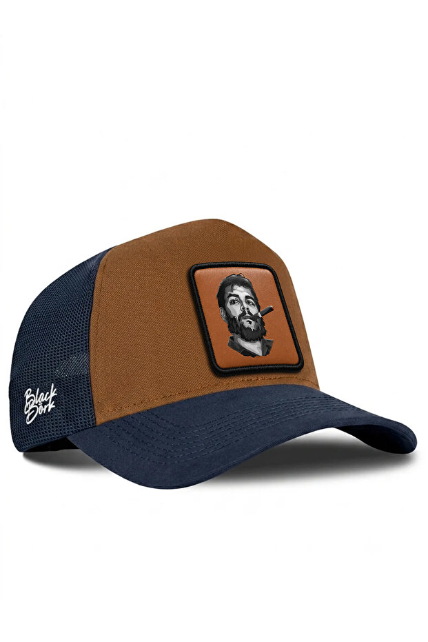 Che Guevara Logo Navy Blue-Camel Trucker Hat