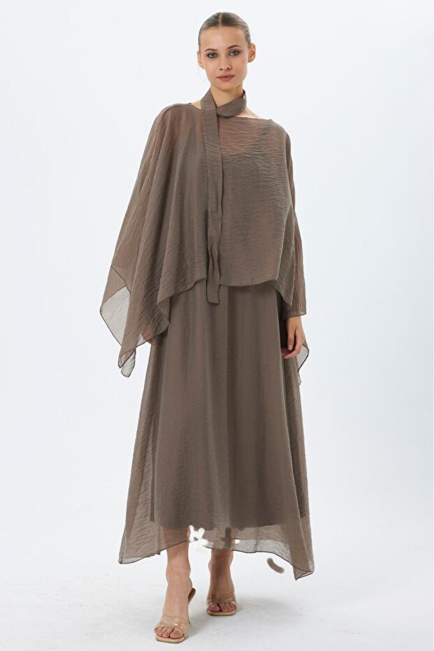 Thin Strap Patterned Lilyum Dress