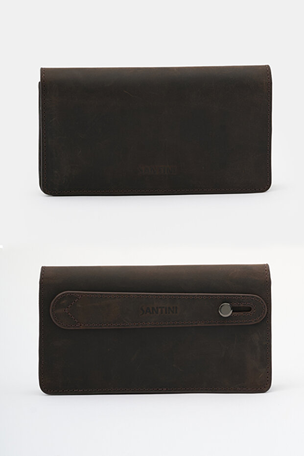 Men's Wallet Genuine Leather Men's Card Holder Functional Long Wallet Phone Coin Mason