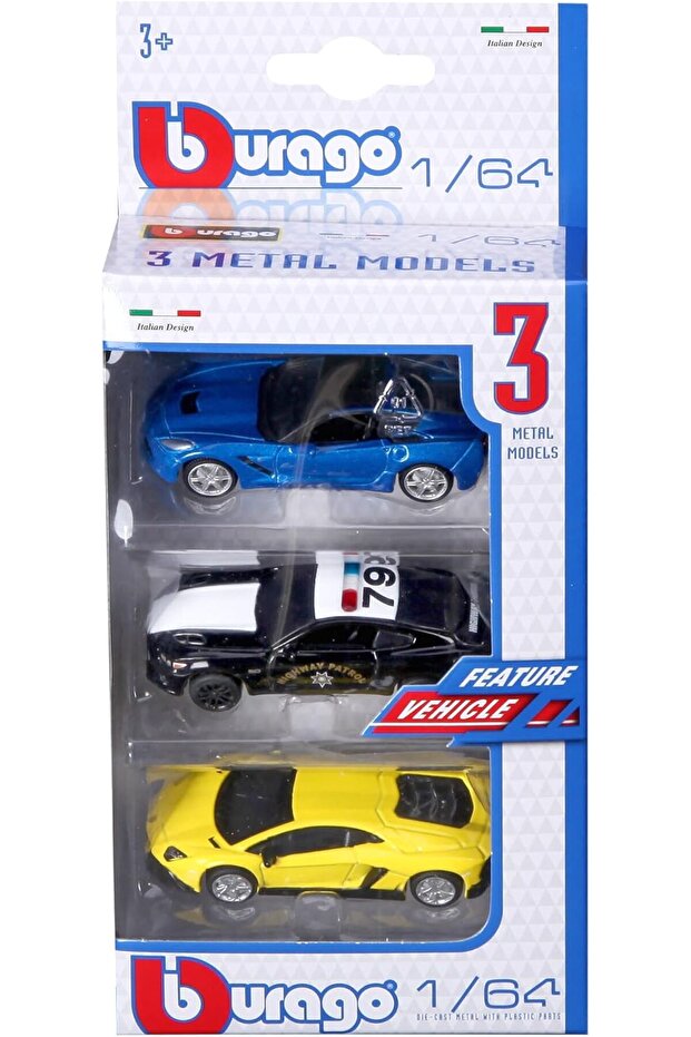 59030 Set of 3 Vehicles 1/64, Sent at Random