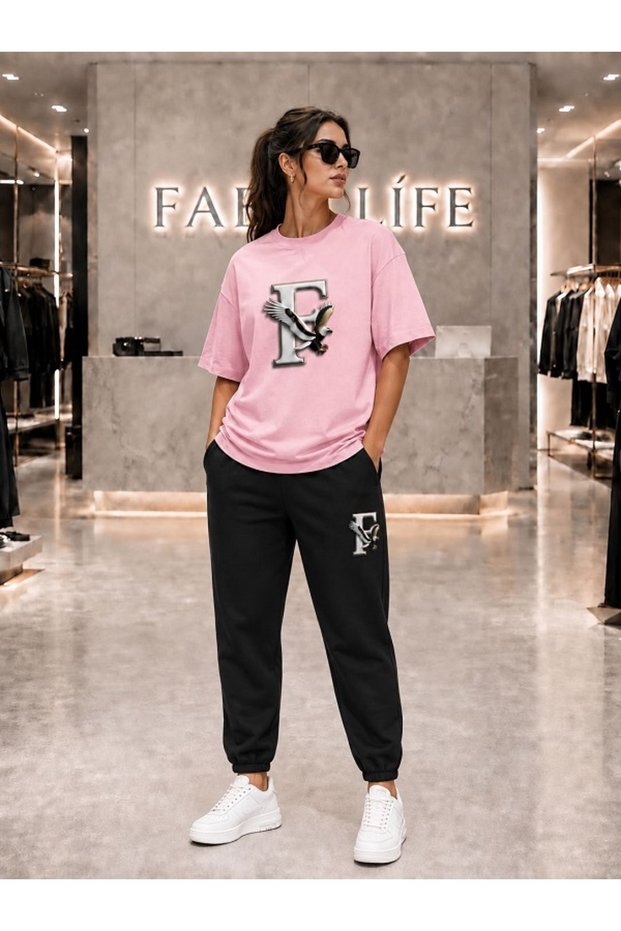 Unisex New Season T-Shirt and Sweatpants F Eagle Printed Set