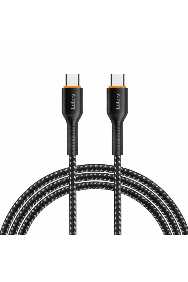كابل شحن LUTORS C104 تايب سي إلى تايب سي بطول 1.2 متر، شحن سريع ونقل بيانات، كابل USB-C متين للاستخدام اليومي