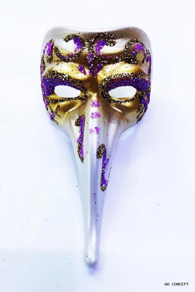 Concepta Venice Long (185111) Mask Magnet Made of Fuchsia Color Embroidered Ceramic Material