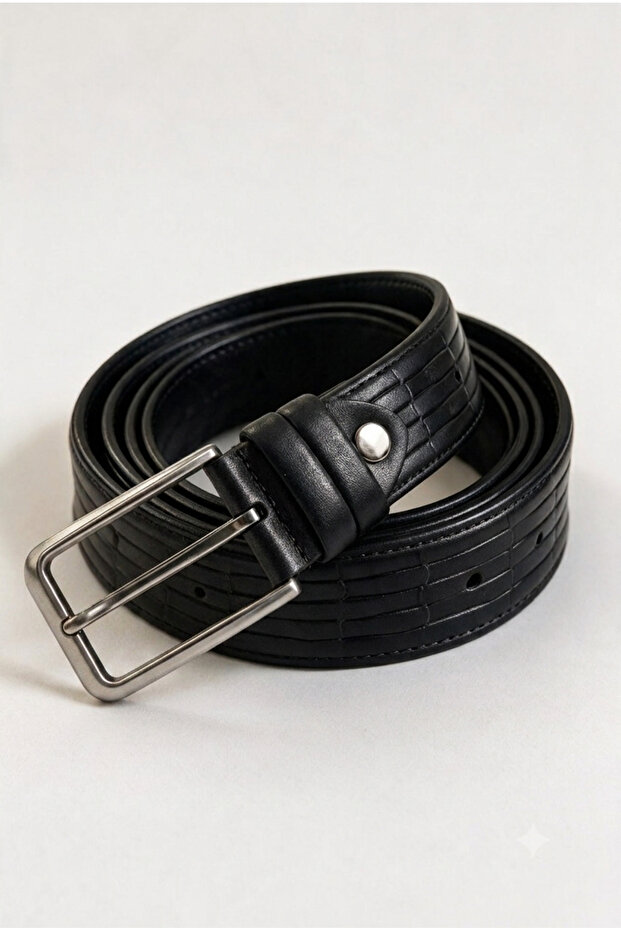 Cut-Out Print Finish Genuine Leather Belt 1000-112