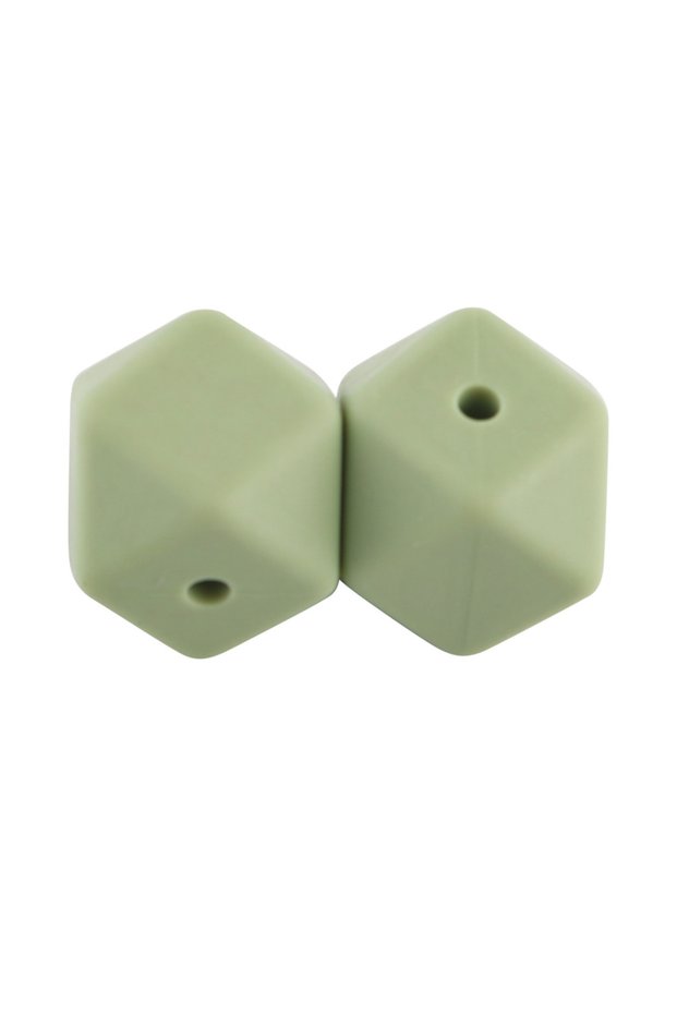 14mm 20pcs matcha green 14mm Hexagon Silicone Beads 17mm Loose Silicone Beads Food Grade DIY Bead Pe