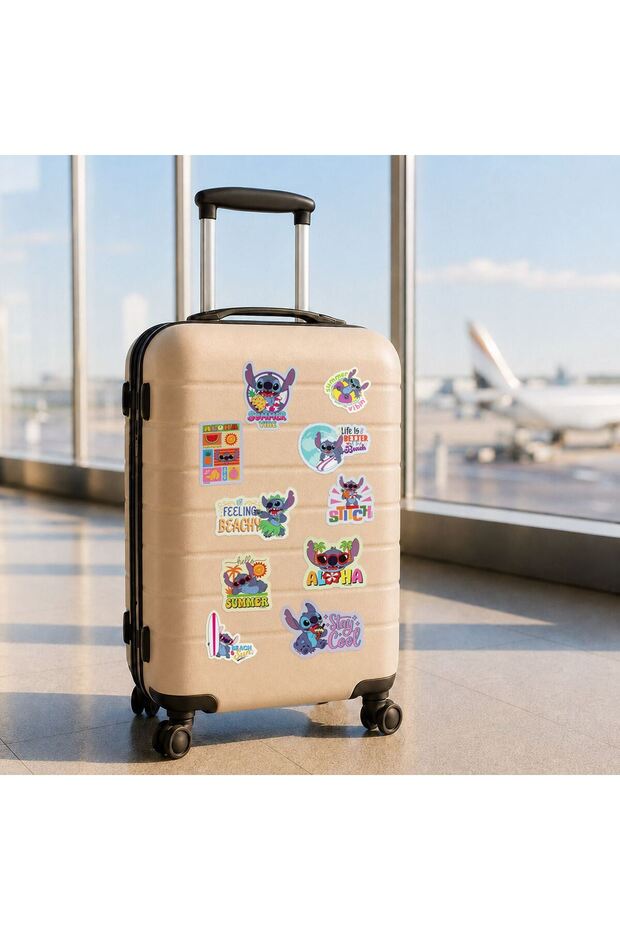Stitch Patterned Suitcase Stickers - 10pcs
