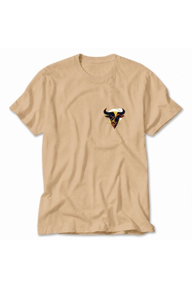 Women's Taurus Modern Geometric Design Printed T-Shirt - Cream