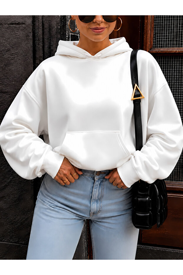 Solid Color Cotton Women's Sweatshirt