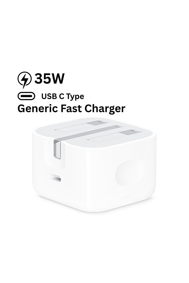35W Wall Charger with USB-C to USB-C Cable PD Fast Charging White
