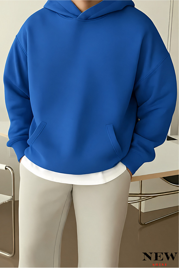 Solid Color Cotton Men's Sweatshirt