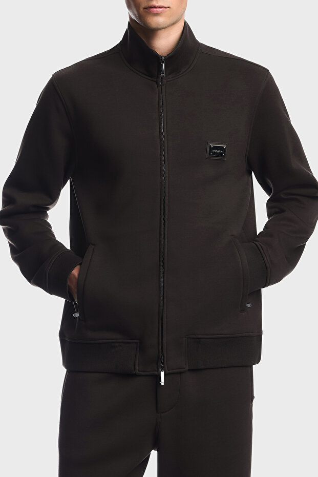 Modal Fabric Stand Collar Zippered Sweat Men's Sweat Em006821 Af17545 U6030