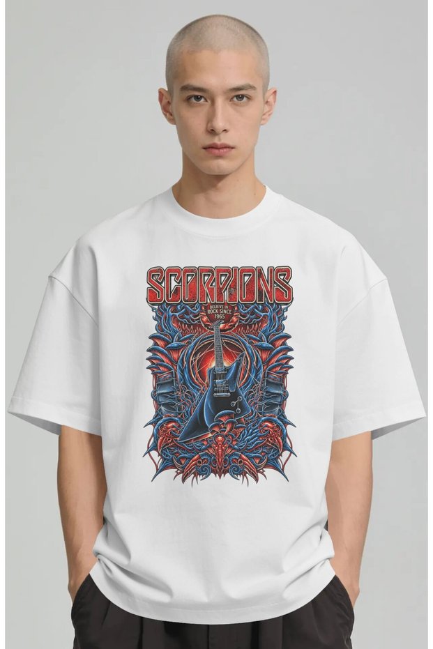 Scorpions Rock Metal Music Band Printed Unisex Oversize Premium T-Shirt