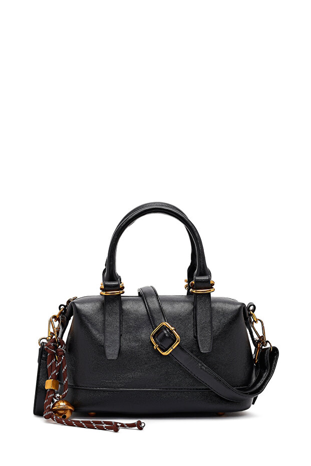 Women's Black Long Strap Mini Shoulder Bag Wb200014Sv