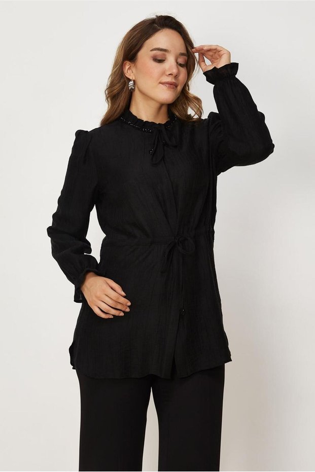 Waist-Tieded Jacquard Tunic 46706