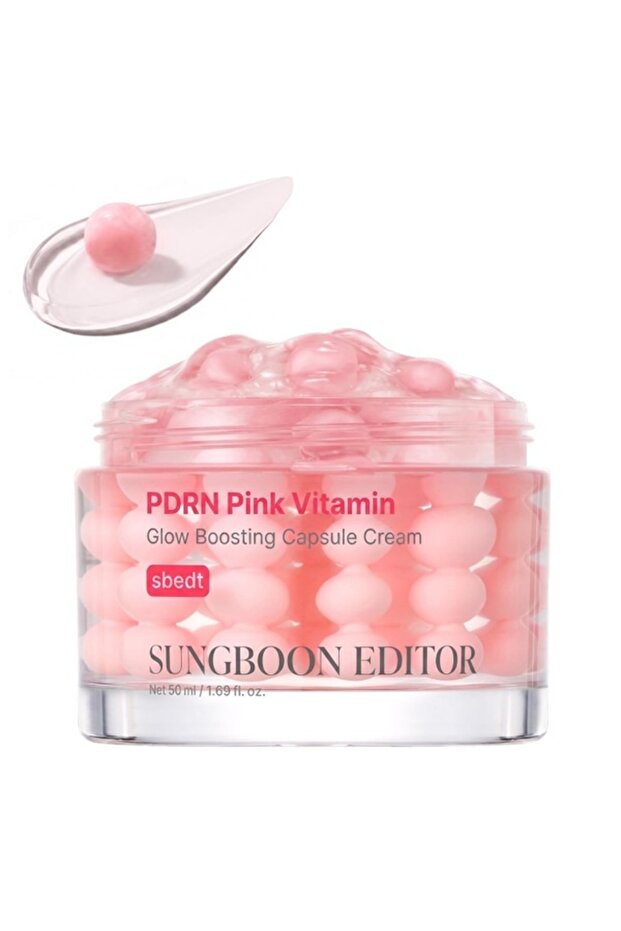 PDRN Pink Vitamin Glow Boosting Capsule Cream 50ml – Dark Spot & Radiance Face Moisturizer