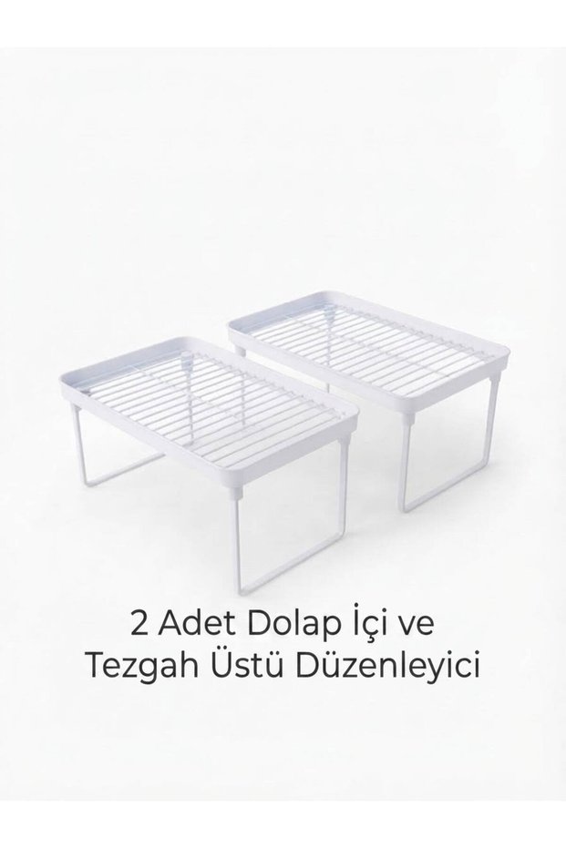 Large Plastic Countertop and Cabinet Organizer with Folding Legs (23.5X38 cm)