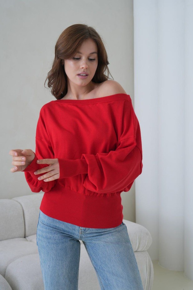 Women's Boat Neck Off-Shoulder Knit Sweater