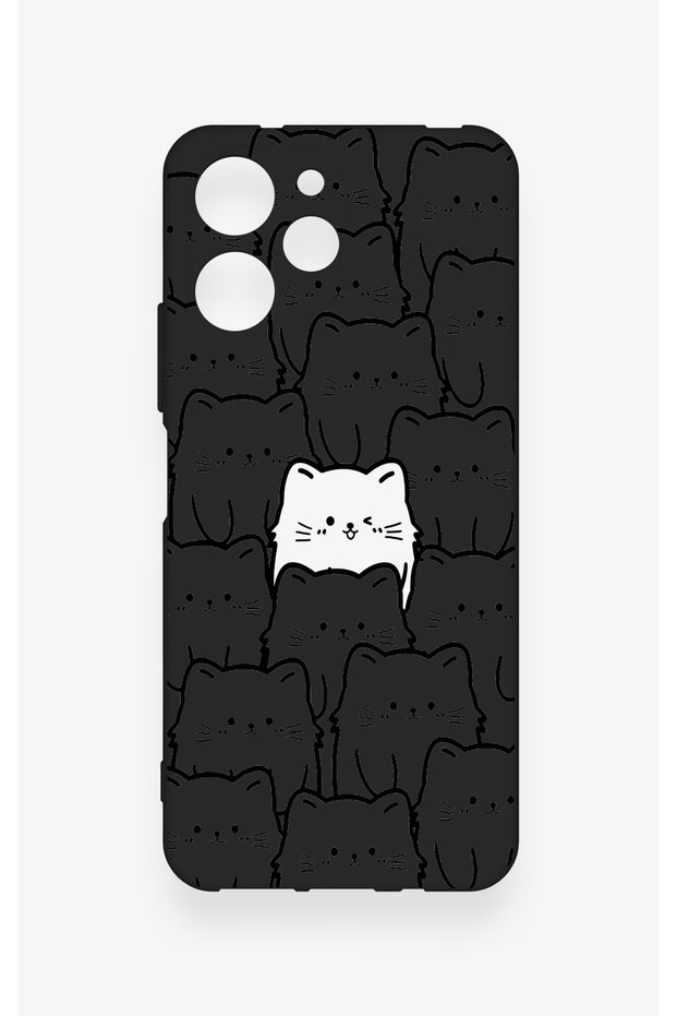 Redmi 12 Compatible Many Cats Patterned Silicone Case