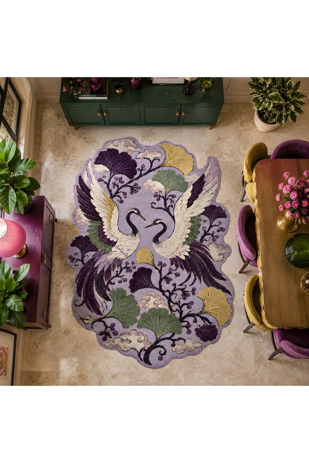 Sdt Mor Turnalar Patterned Modern Woven Base Decorative Carpet Sdtamour4071