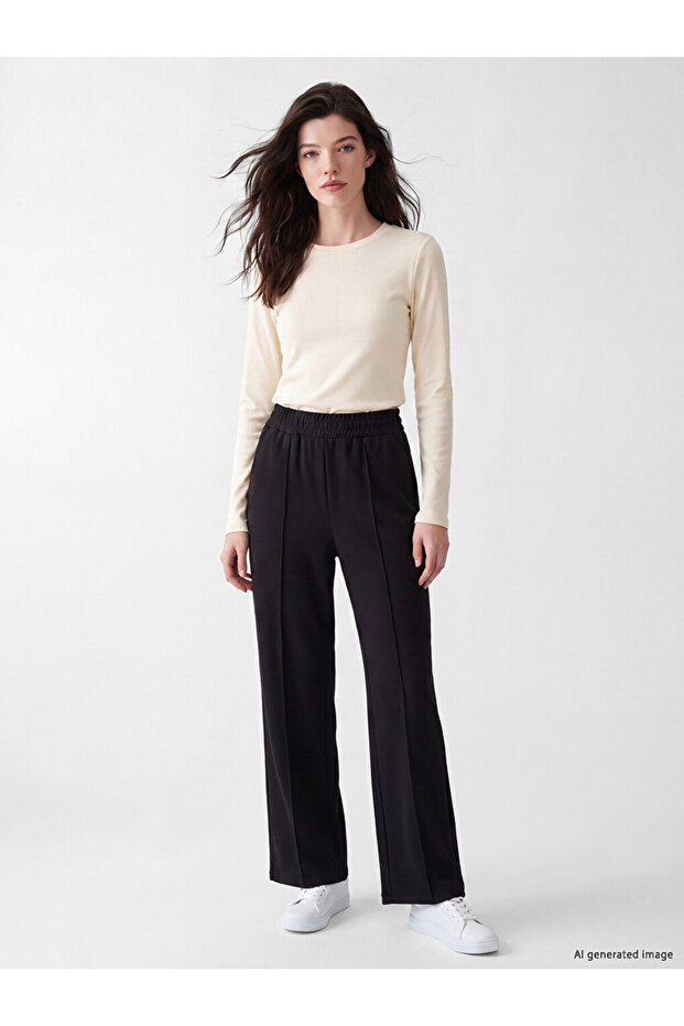 Özmarka New Season Black Soft Touch Women's Sweatpants