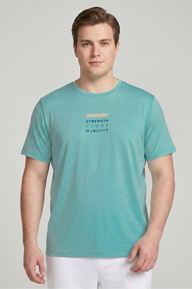 Men Regular Fit Short Sleeve Training T-Shirt, Mint Green