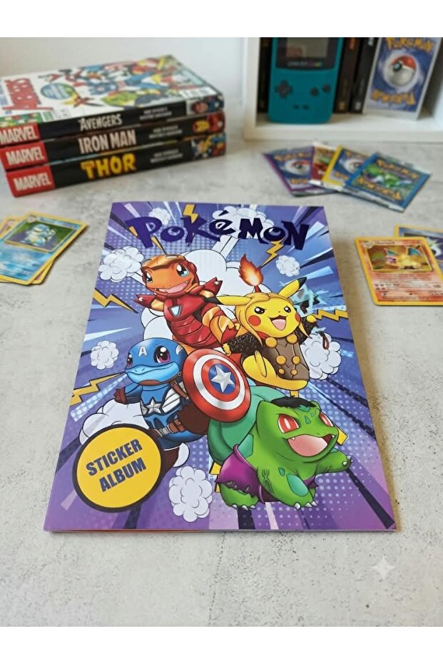 Pokémon X Avengers Marvel Crossover Sticker Album (16 Pages - 24X16 cm)