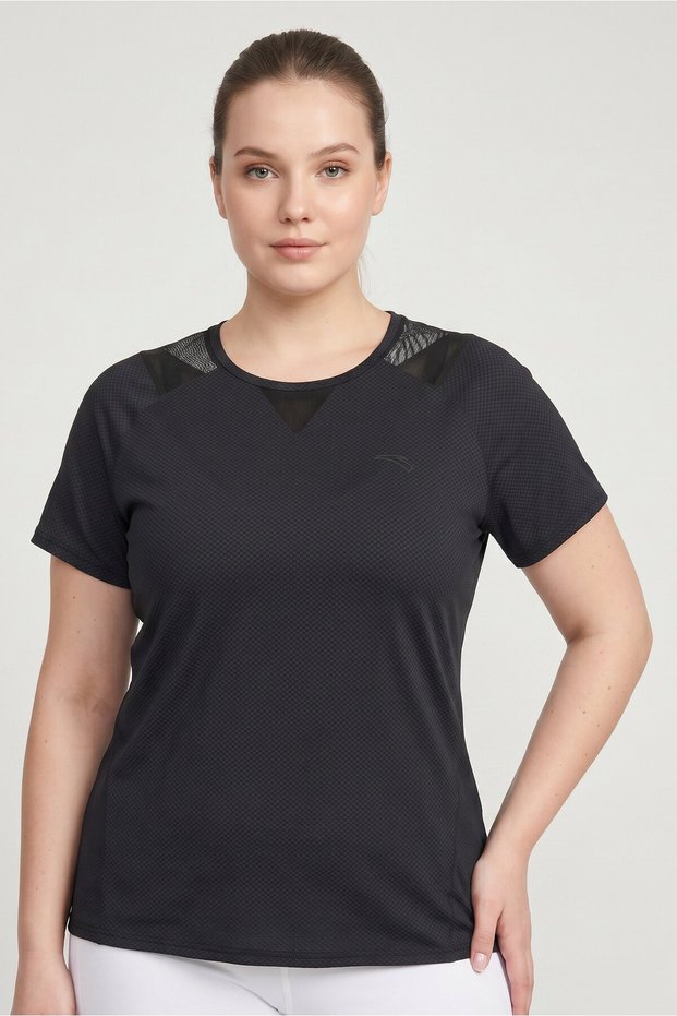 Women Sportswear Fit Short Sleeve Running T-Shirt, Black
