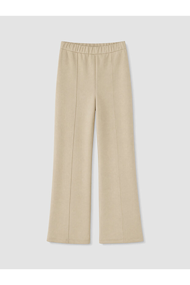 Two Mt Shop Quality Lcw Kids Beige Wide Leg Girls' Sweatpants