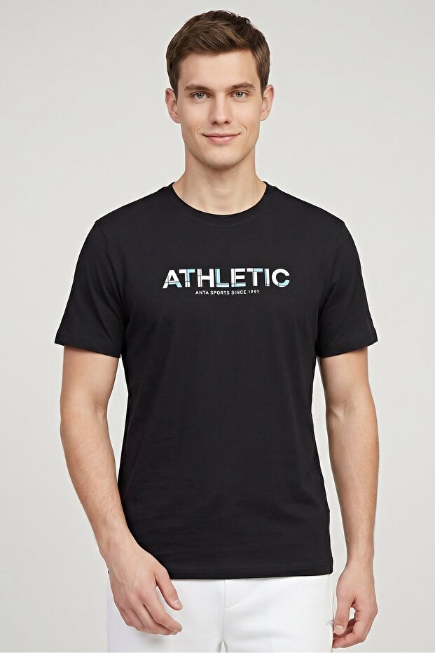 Men Regular Fit Short Sleeve Outdoor T-Shirt, Black