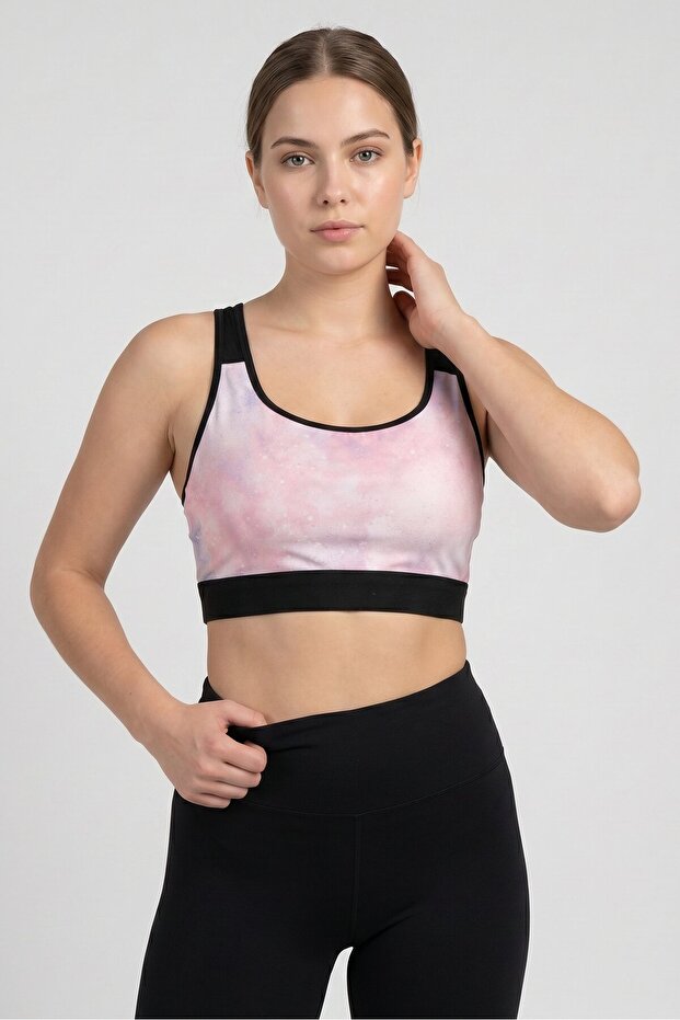 Women Tie Dye Padded Sports Bra, Multicolor