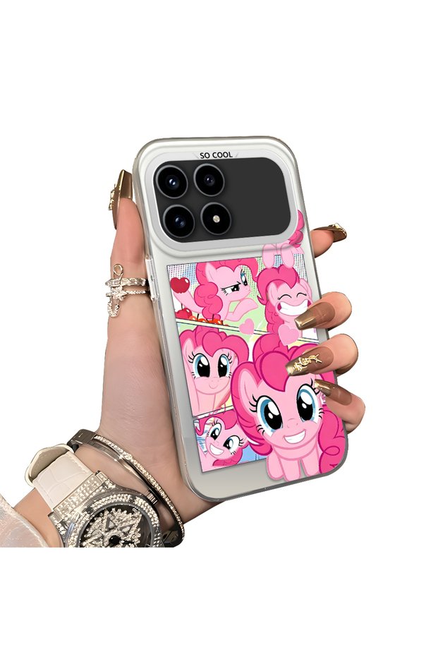 Xiaomi Poco F8 Pro 5g Compatible Pinkie Pie Multiple Facial Expression Printed Hard Acrylic Back Soft Silicone Frame Case