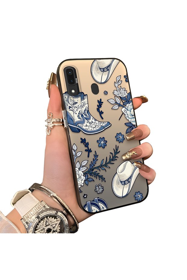Samsung Galaxy A30/A20 Compatible Hard Acrylic Back Silicone Edge Lens Protection Case