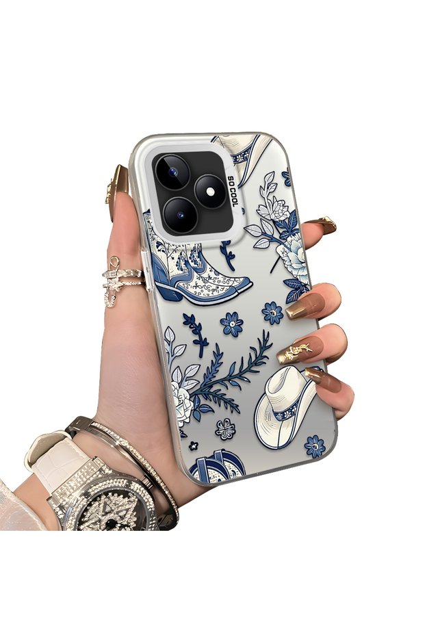 Realme Note 50 Compatible Hard Acrylic Back Silicone Edge Lens Protection Case