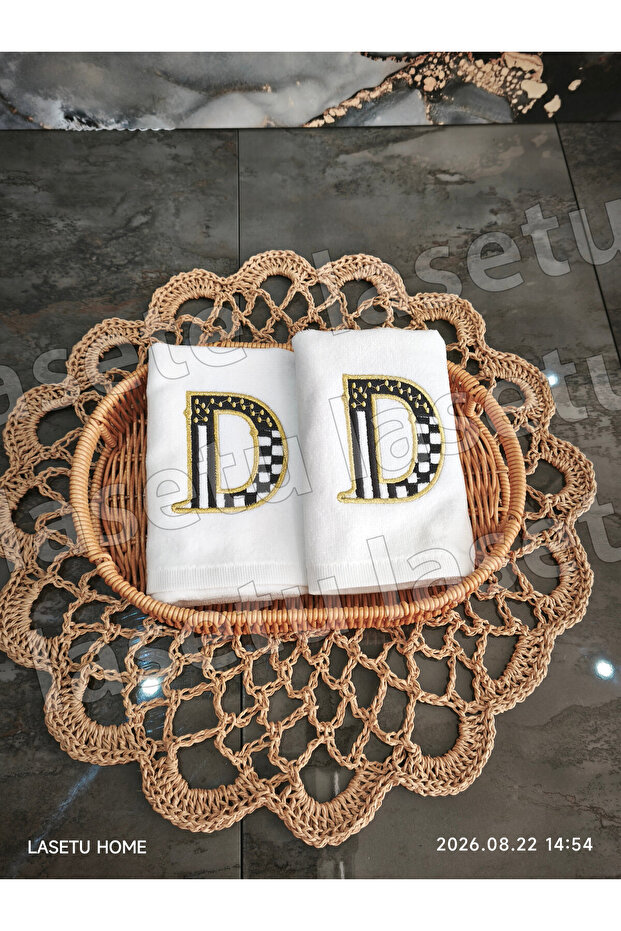 Checkered D Letter Kitchen Towel Set of 2 (30X50)
