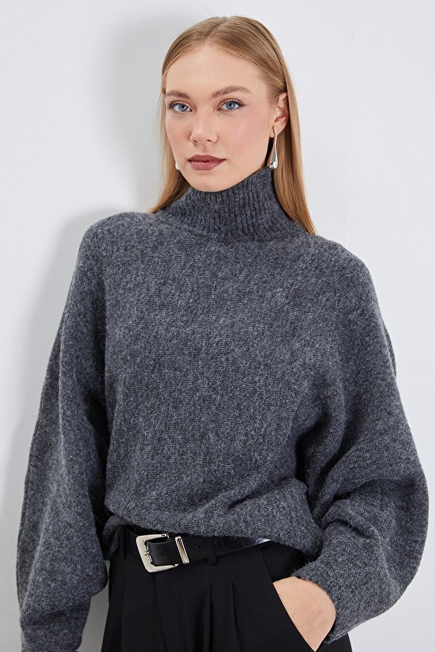 Bat Sleeve Turtleneck Casual Knitwear Sweater