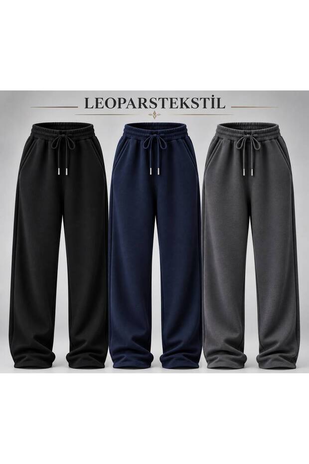 3-Pack Men's Baggy Sweatpants Oversized Loose-Leg Comfortable Fit Casual Sports Trousers