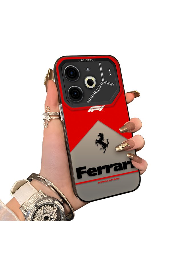 For Tecno Pova 6/Pova 6 Pro 5g Compatible Stylish Racing Car Pattern Acrylic Back Panel Silicone Edge Shock-Absorbing Case