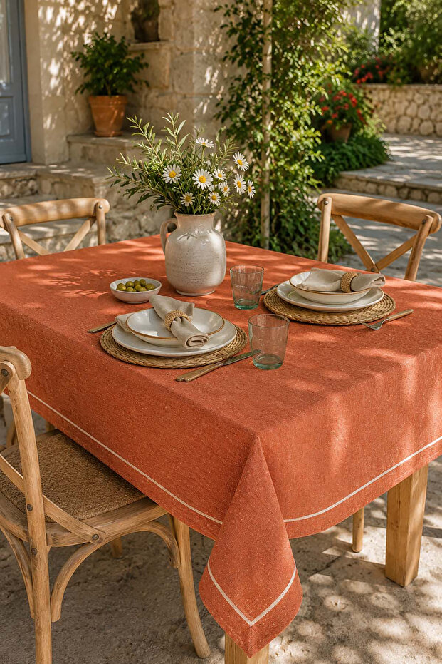 Buldan Linen Tablecloth-Tile