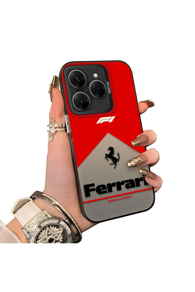 Tecno Spark 20 Pro 4G/5G Compatible Stylish Racing Car Pattern Acrylic Back Panel Silicone Edge Shock Absorbing Case