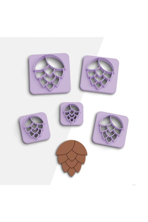 Pine Cone Polymer Clay Cutting Mold, Earring Mold, Cookie Mold, Ceramic Mold, 5 Sizes, No: 627