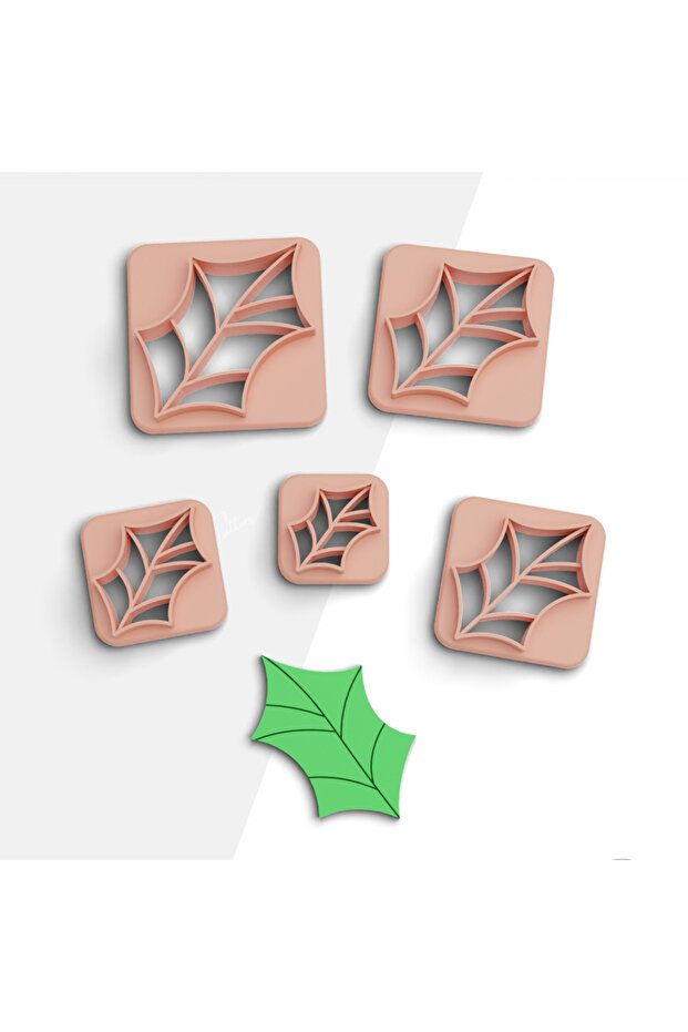Leaf Polymer Clay Cutting Mold, Earring Molds, Cookie Mold, 5 Sizes, Ceramic Clay Mold, No:498