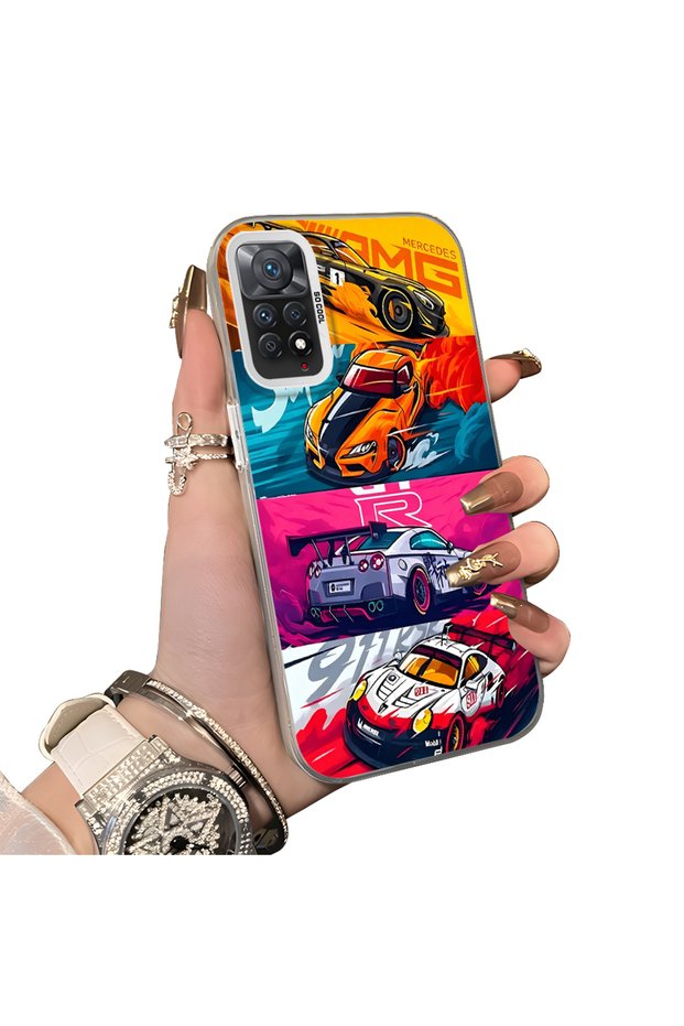 Xiaomi Redmi Note 12 Pro 4g Gtr Racing Car Themed Stylish Case Hard Acrylic Back Soft Silicone Edge Shockproof Case