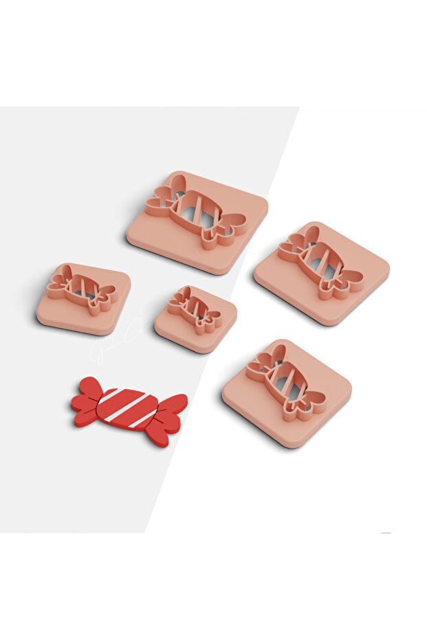 Christmas Candy Polymer Clay Cutting Mold, Earring Molds, Ornament Mold, 5 Sizes,Ceramic Mold, No:482