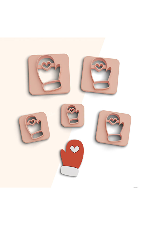 Glove Polymer Clay Cutting Mold, Earring Molds, Cookie Mold, 5 Sizes, Ceramic Clay Mold, No:520